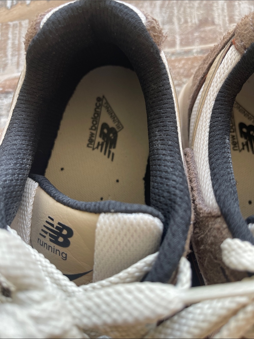 New Balance Beige White & Black Sneakers - Picture 2 of 6